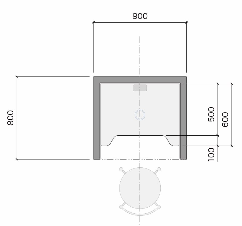 個室型ワークブース Qupod（キューポッド）の設計図