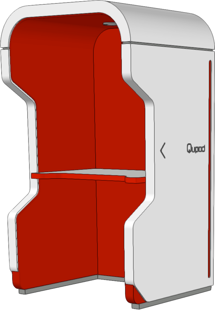 個室型ワークブース Qupod（キューポッド）赤