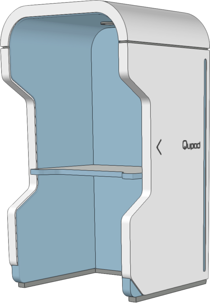 個室型ワークブース Qupod（キューポッド）青