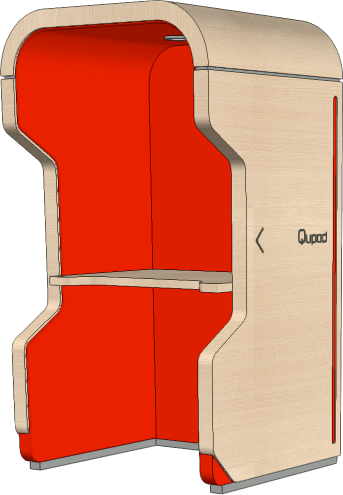 個室型ワークブース Qupod（キューポッド）赤